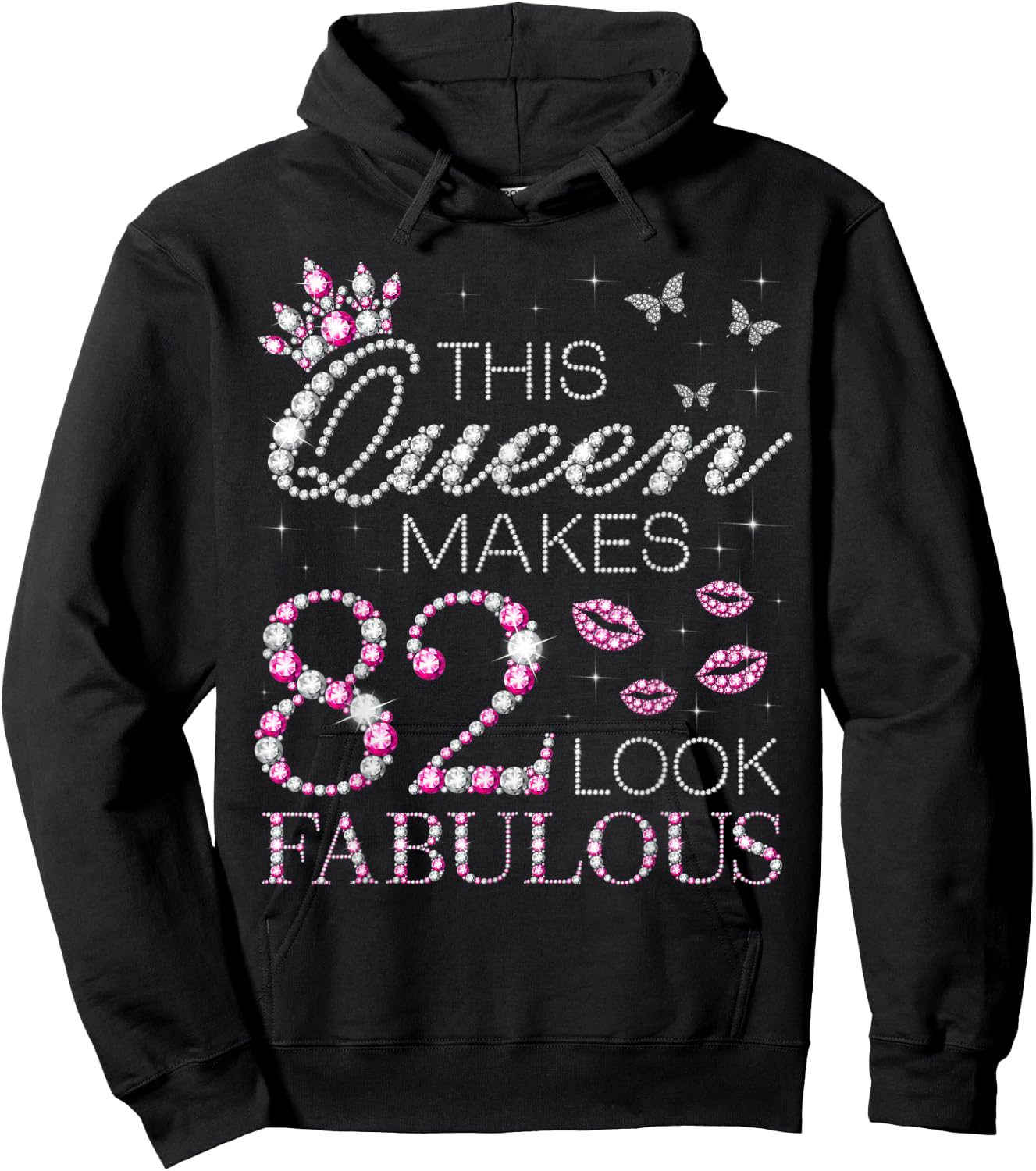 This Queen Makes 82 Look Fabulous 82nd Queen Birthday Hoodie - Hoodie | Black