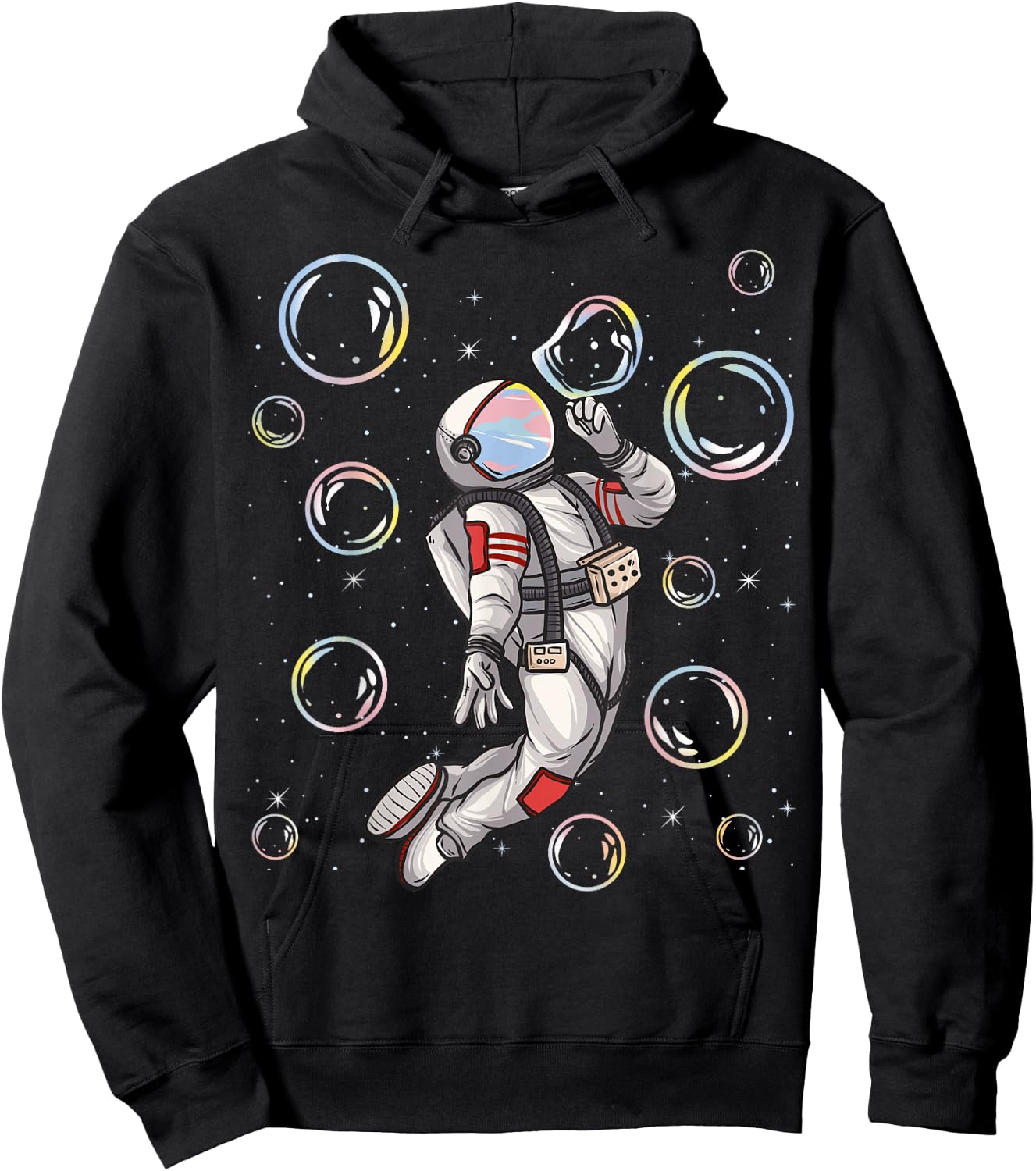 Spaceman Trip Shirt Astronaut Space Planets Balloons Bubbles Hoodie - Hoodie | Black