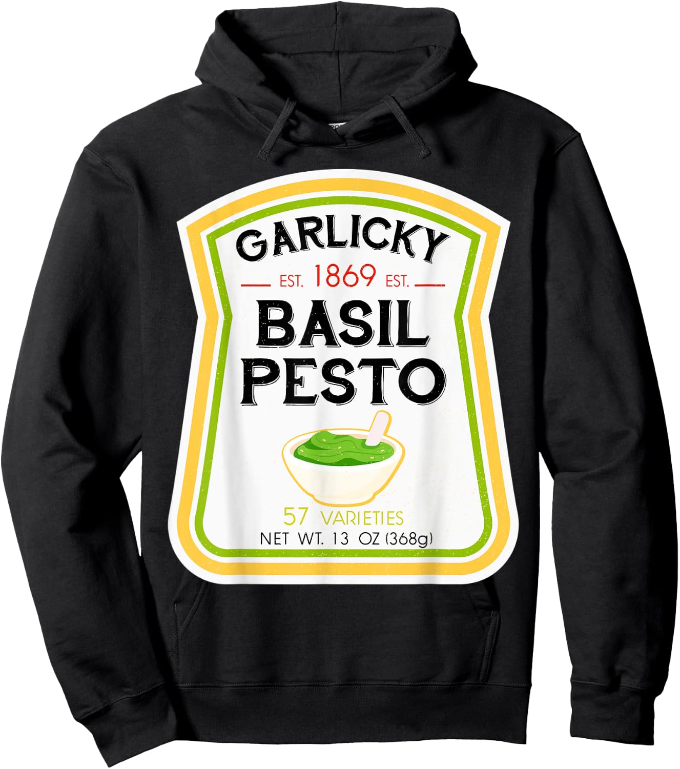 Basil Pesto Bottle Label Halloween 2021 Couples Costume Hoodie - Hoodie | Black