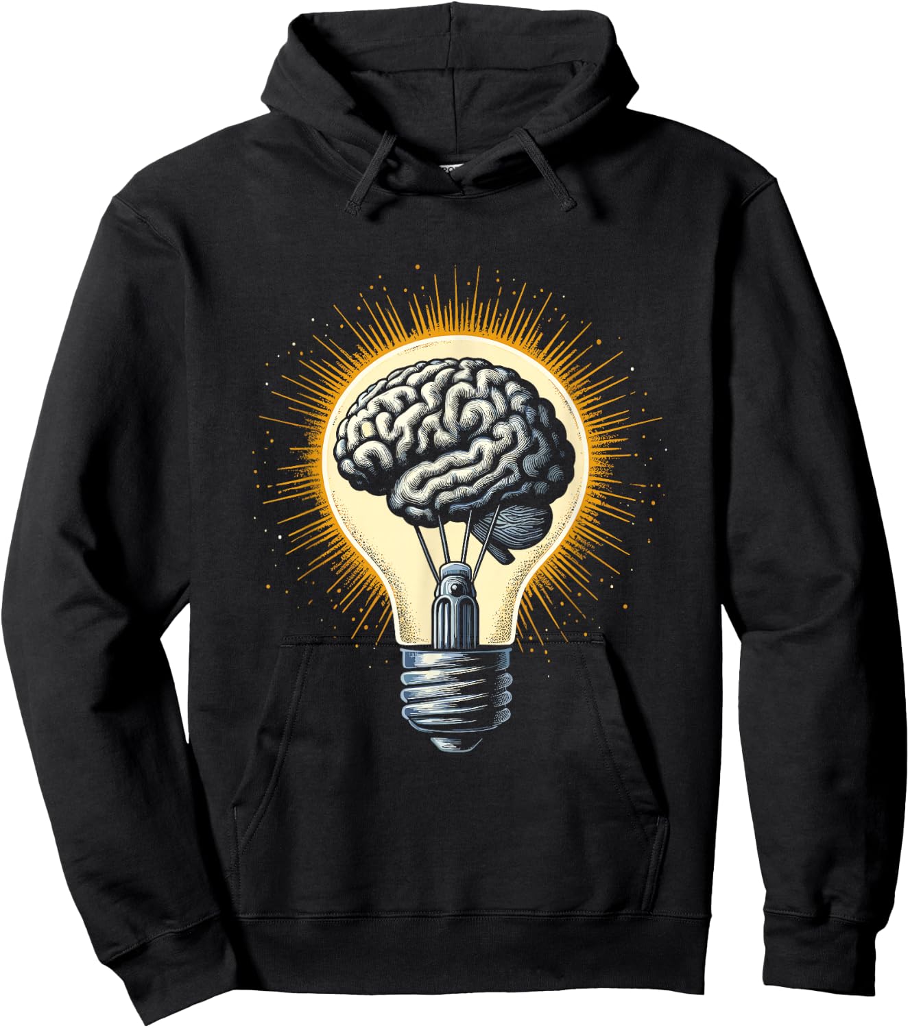 Brain Light Bulb - Inventor Idea Neuroscience Neurologist Hoodie - Hoodie | Black