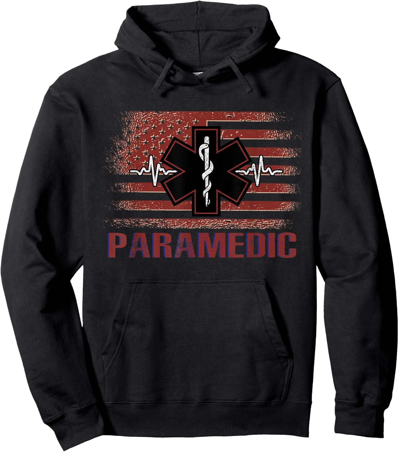 American Flag - Paramedic Hoodie - Hoodie | Black