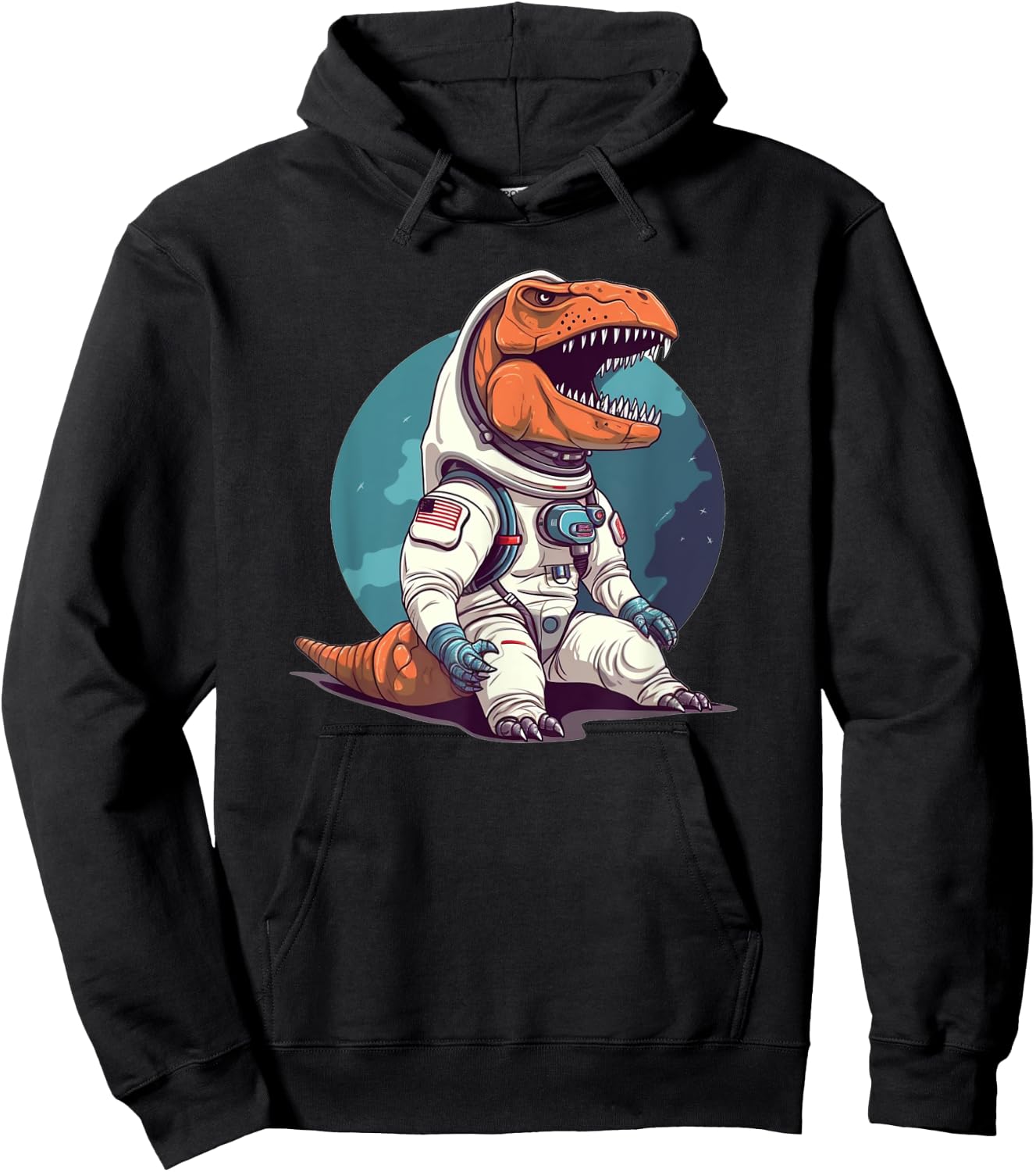 Funny Astronaut T-Rex Dinosaur In Space T-Rex Astronaut Hoodie - Hoodie | Black