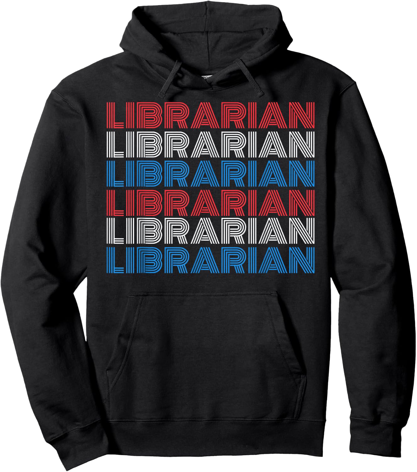 4th of July Librarian Library Worker Reading Books Book fan Hoodie - Hoodie | Black