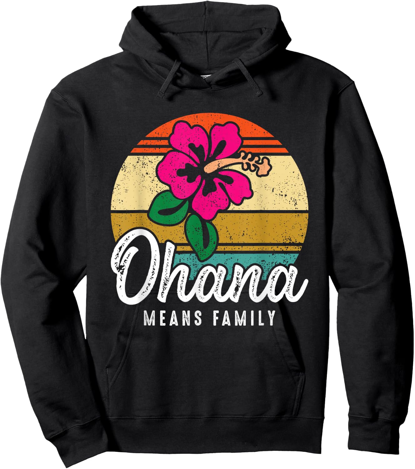 Hawaiian Ohana Means Family Hawaii Vacation Souvenir Gift Hoodie - Hoodie | Black