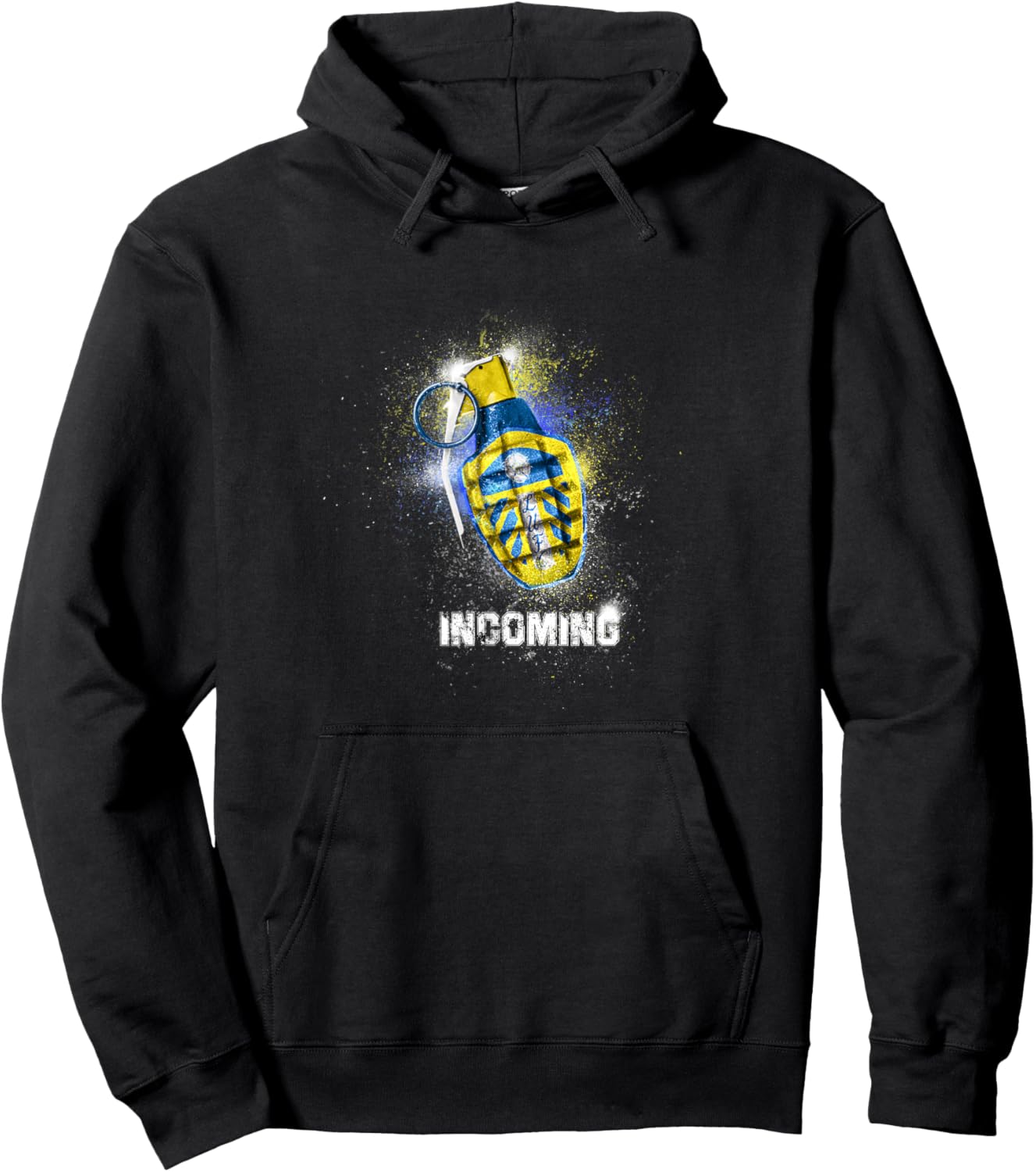 Leeds Utd incoming grenade style Hoodie - Hoodie | Black