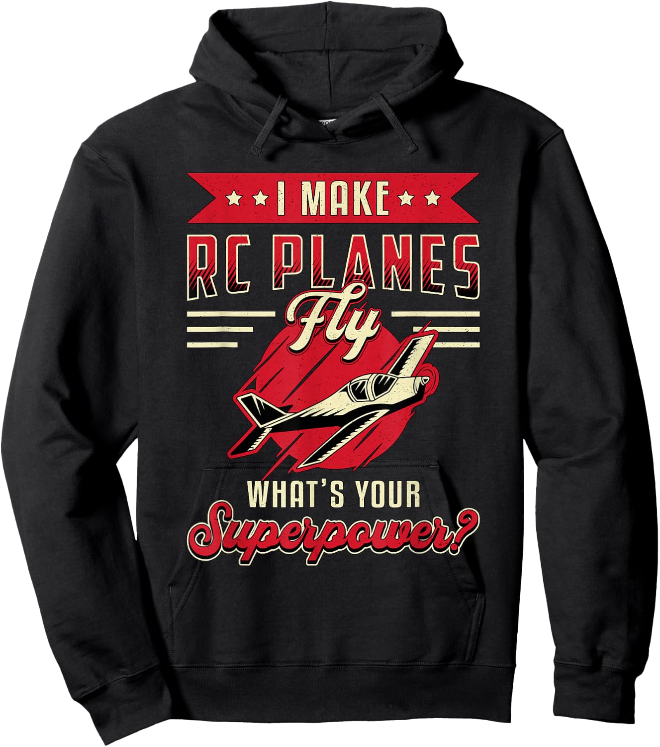 I Make RC Planes Fly Model Airplane Pilot Vintage RC Plane Hoodie - Hoodie | Black
