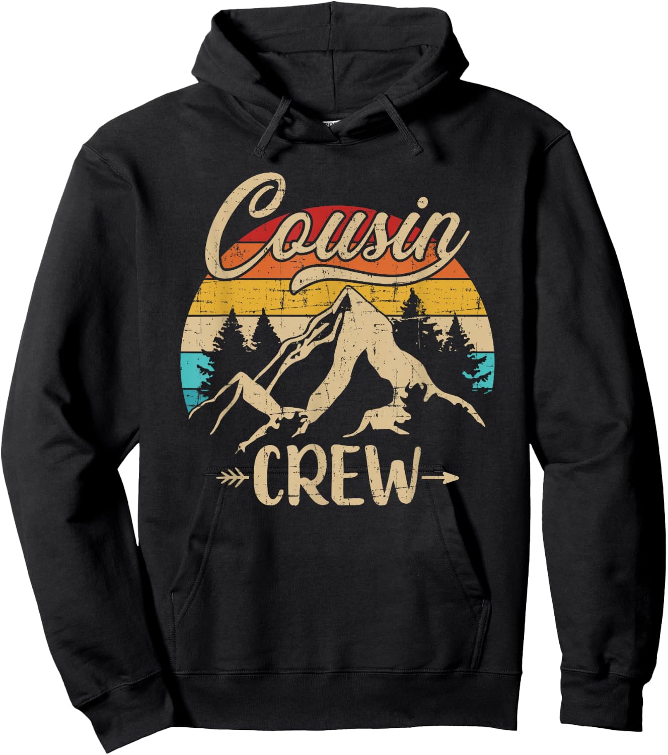 Retro cousin crew camping outdoor summer camp Hoodie - Hoodie | Black