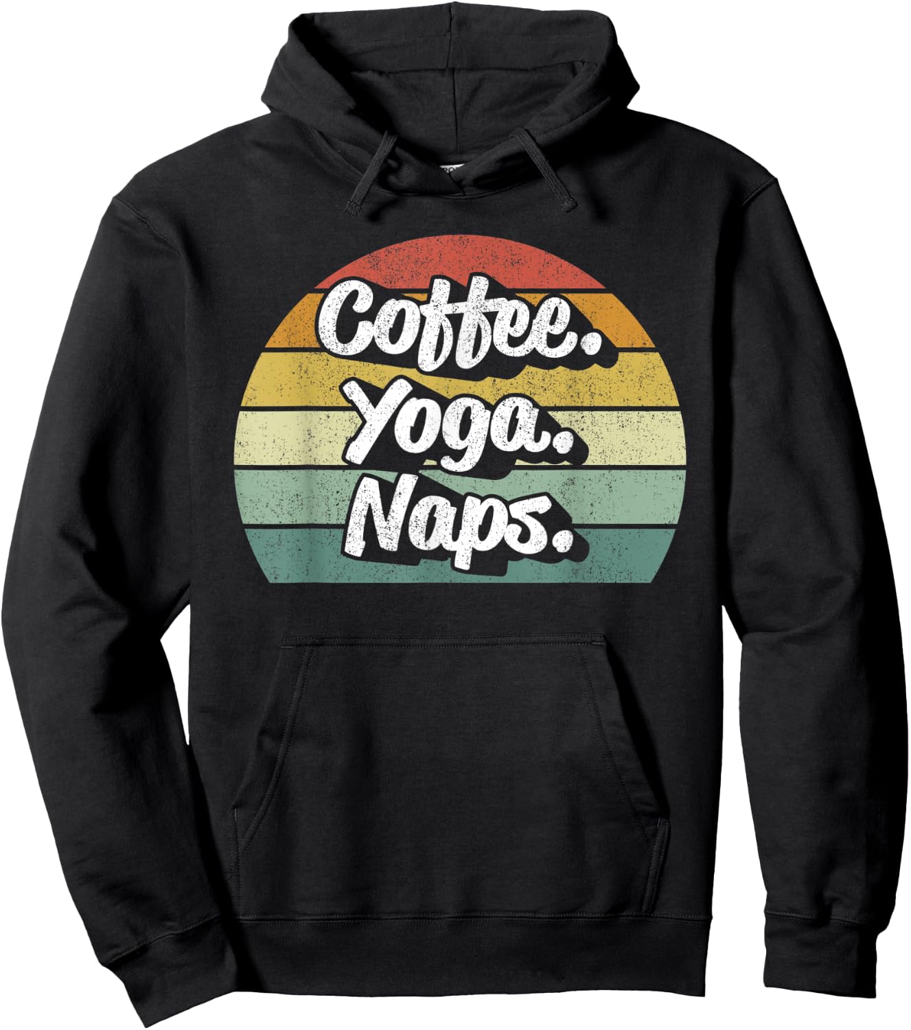 Vintage Retro Coffee Yoga Naps Workout Yogi Yogini Teacher Women Kids Hoodie - Hoodie | Black