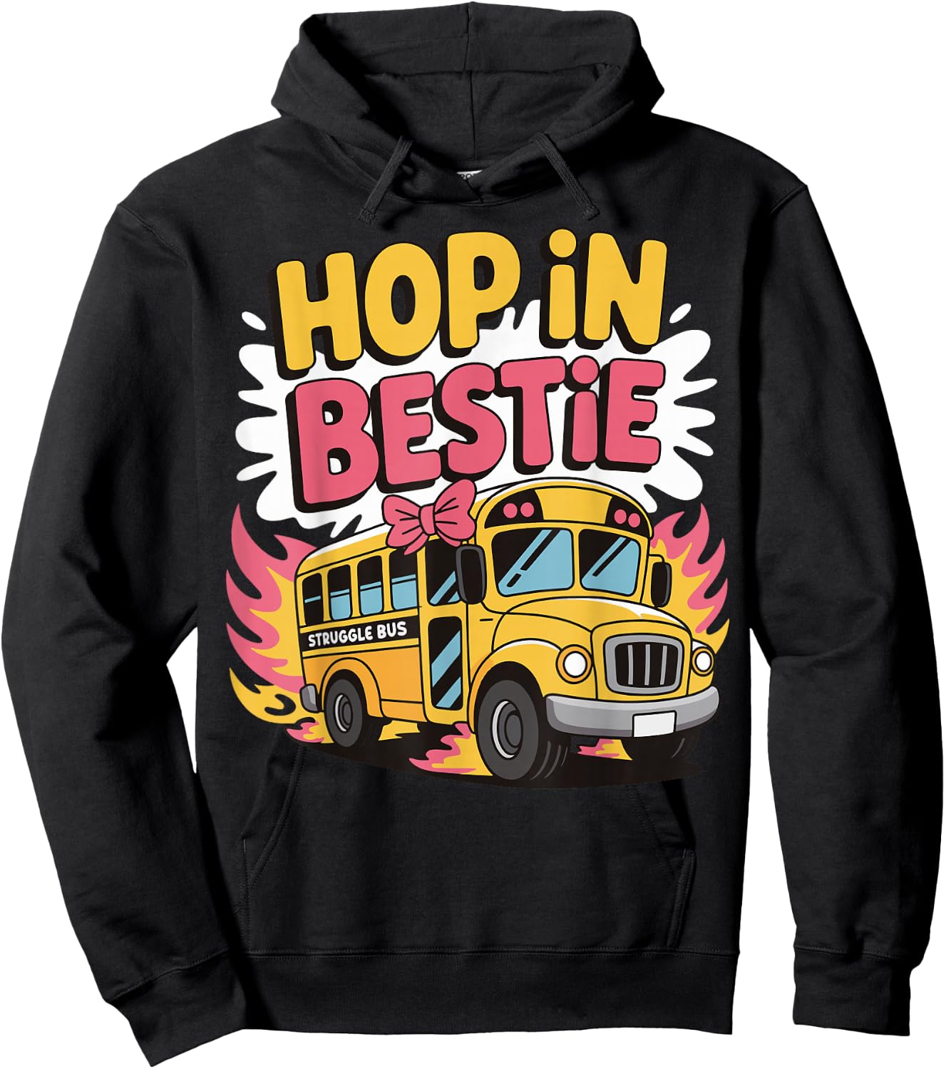 Hop In Bestie Struggle Bus Hoodie - Hoodie | Black