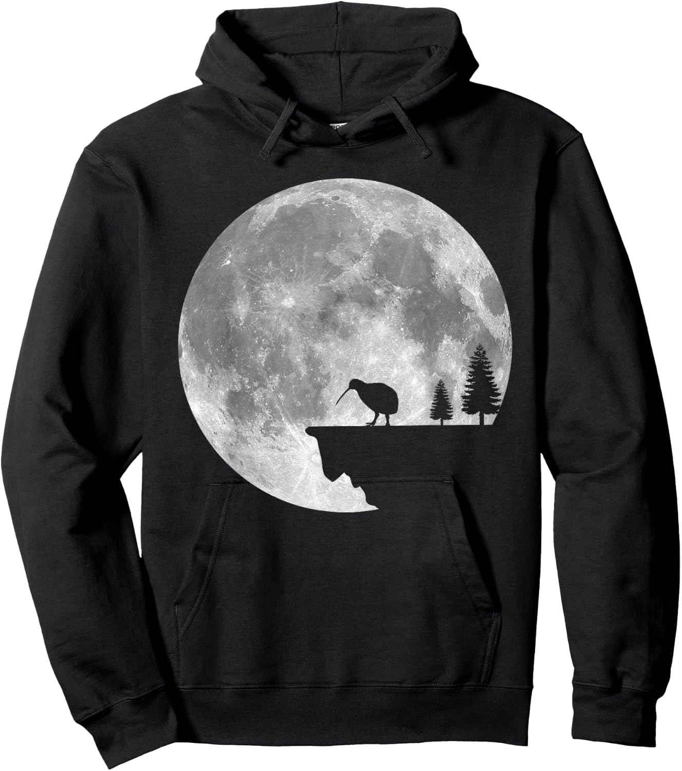Great Kiwi Bird Moon Design Nature Kiwis Hoodie - Hoodie | Black