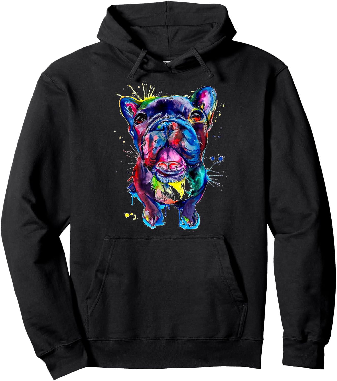 French Bulldog Pug Pit bull Pet Puppy Cute Art Hoodie - Hoodie | Black
