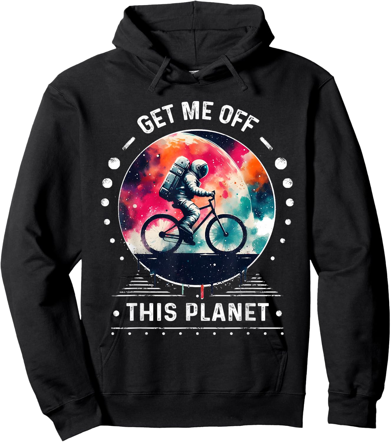 Astronaut in Space Get Me Off This Planet Sarcastic Rizz Art Hoodie - Hoodie | Black