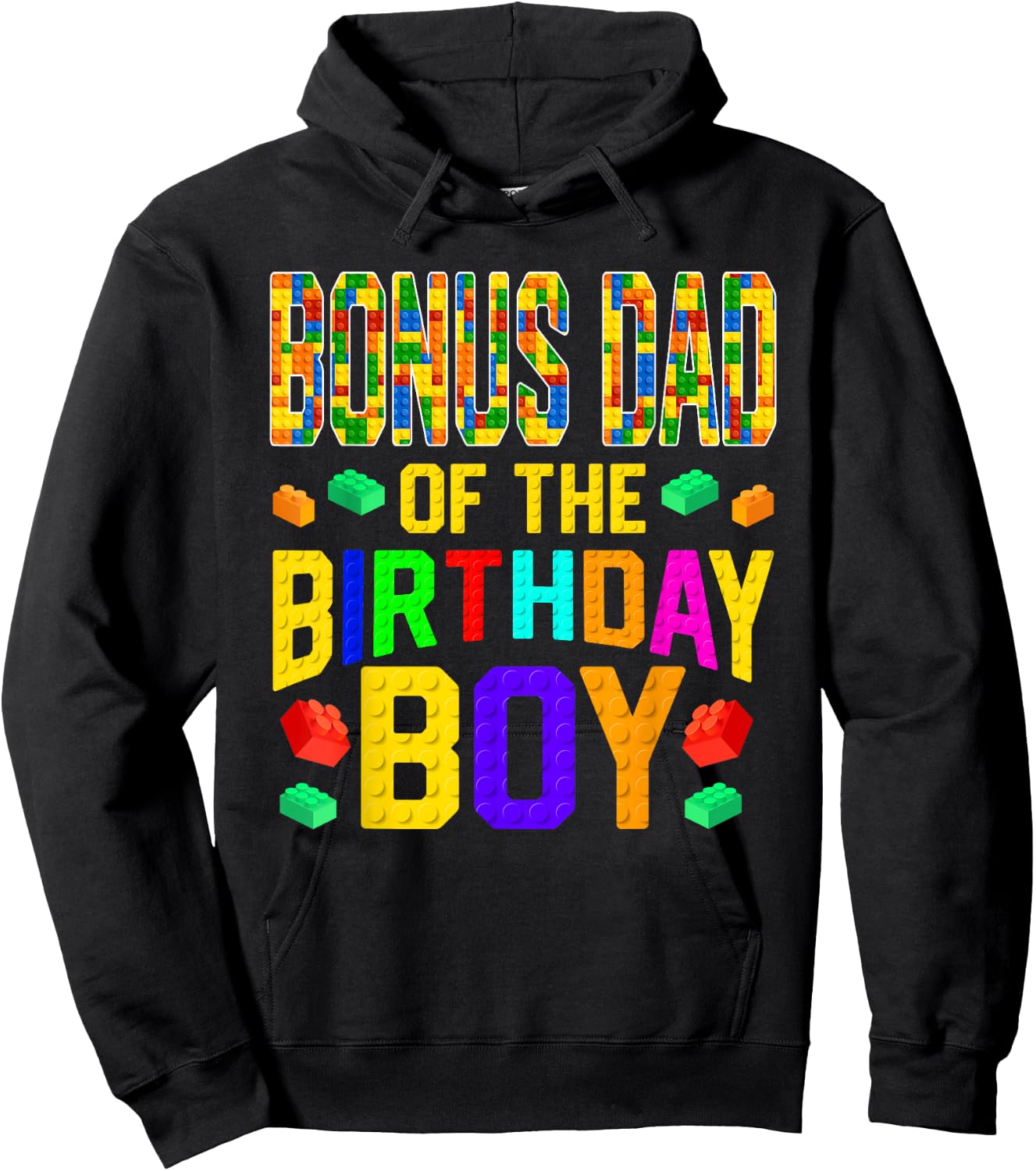 Bonus Dad of The Birthday Boy Master Builder Building Blocks Hoodie - Hoodie | Black