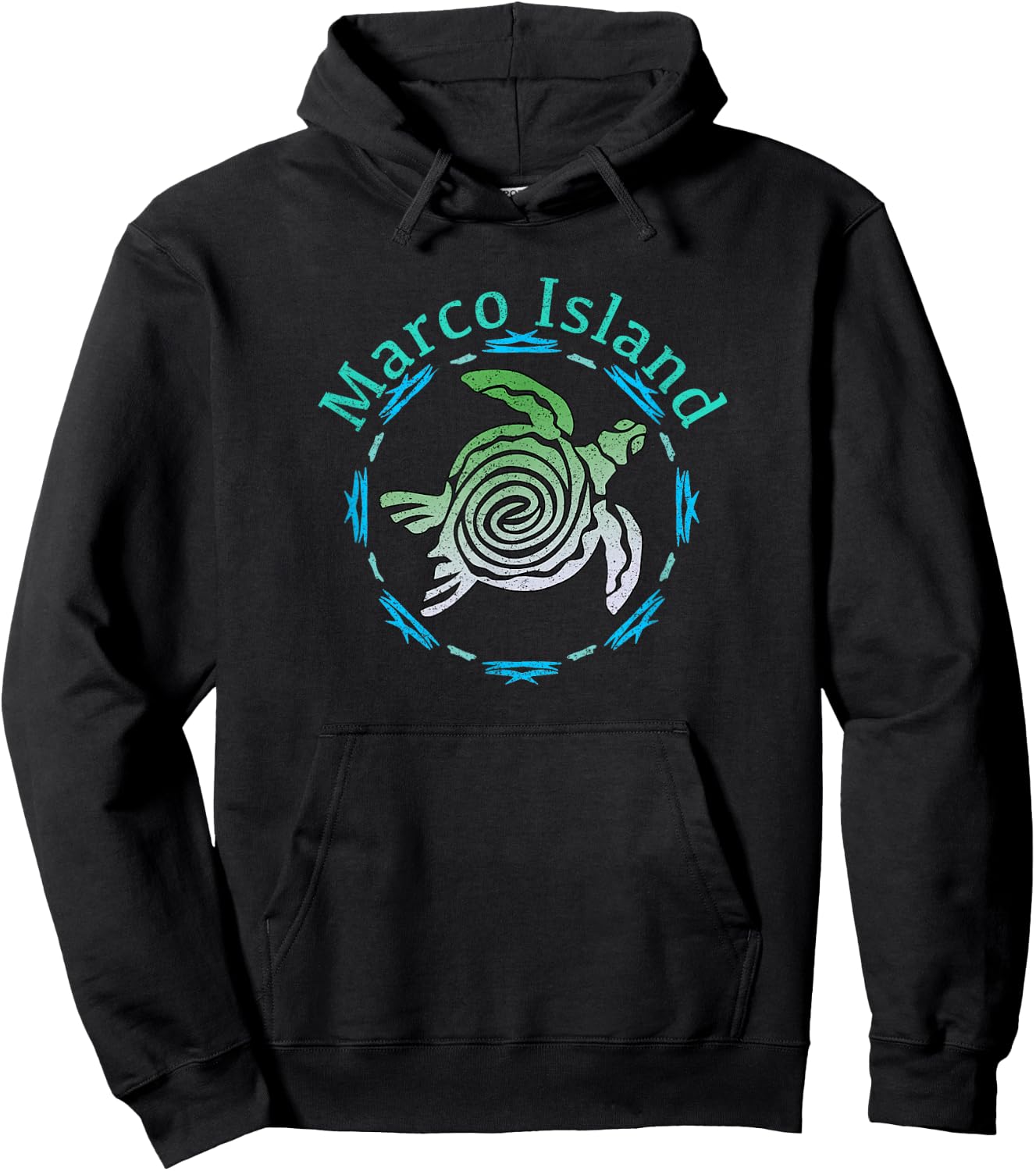 Marco Island Vintage Tribal Turtle Hoodie - Hoodie | Black