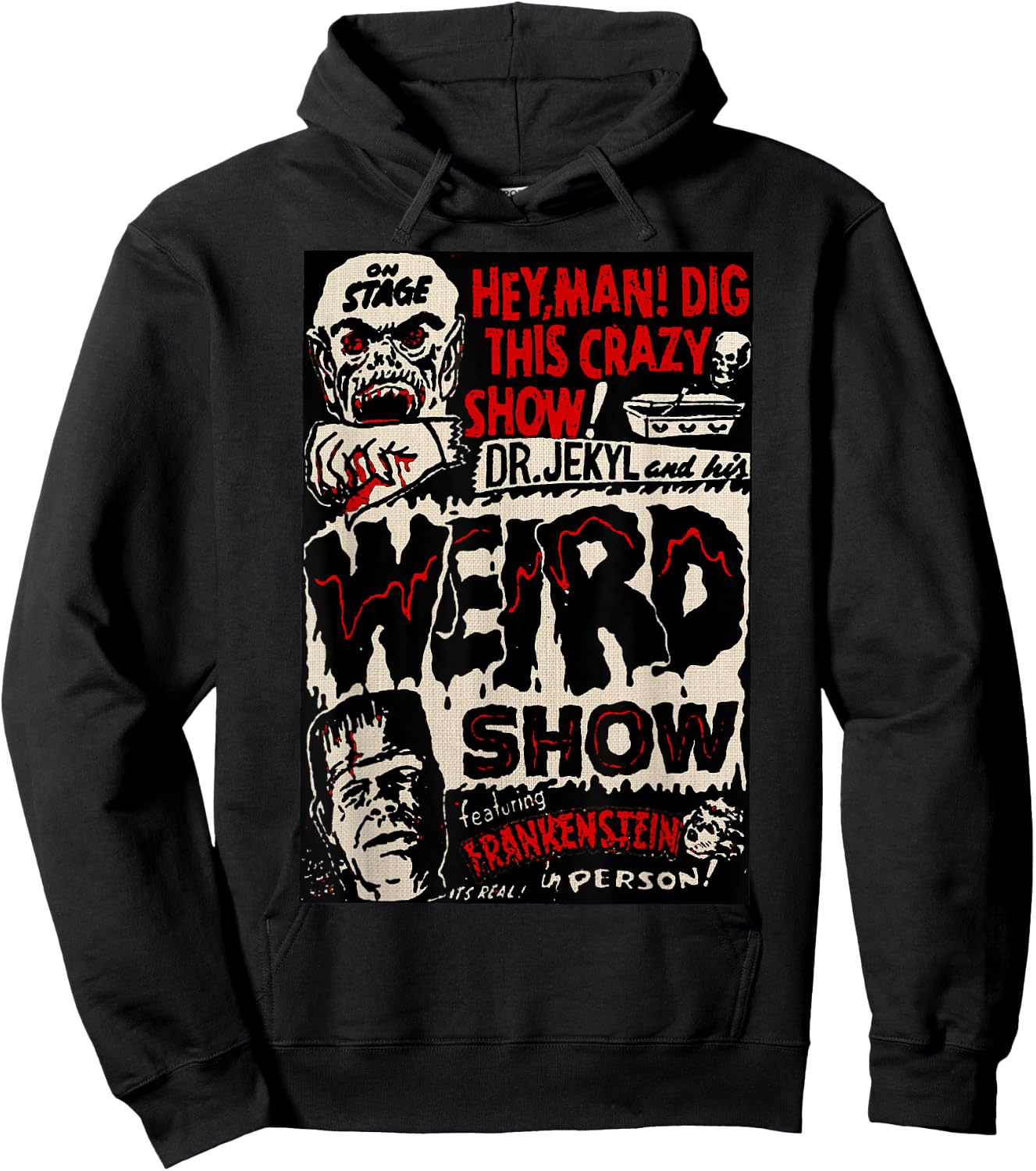 Horror Movie Monster Vintage Halloween Frankenstein Hoodie - Hoodie | Black