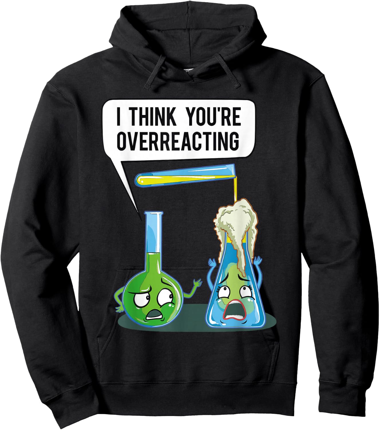 Overreacting -Adults Funny , Black, Small, Short Sleeve Hoodie - Hoodie | Black