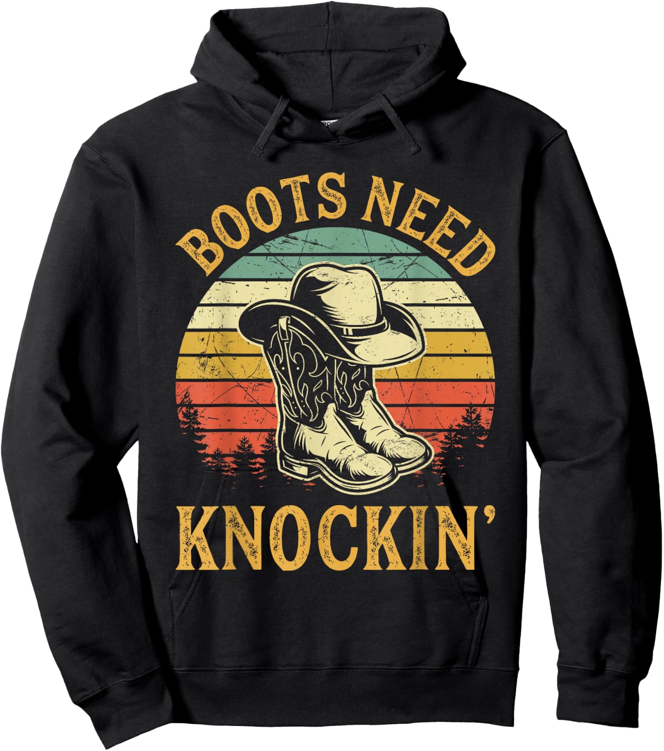 Boots Need Knockin' Country Music Lover Hoodie - Hoodie | Black