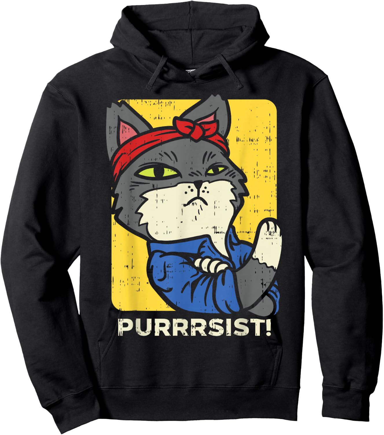 March Shirt Purrsist Persist Cat Lady We Can Do It Hoodie - Hoodie | Black