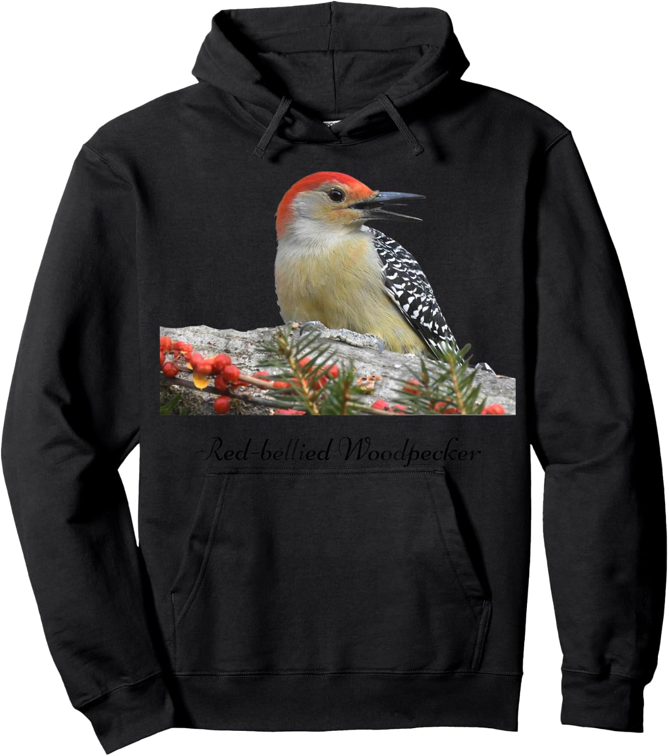 Red-bellied Woodpecker Bird Ornithology Hoodie - Hoodie | Black