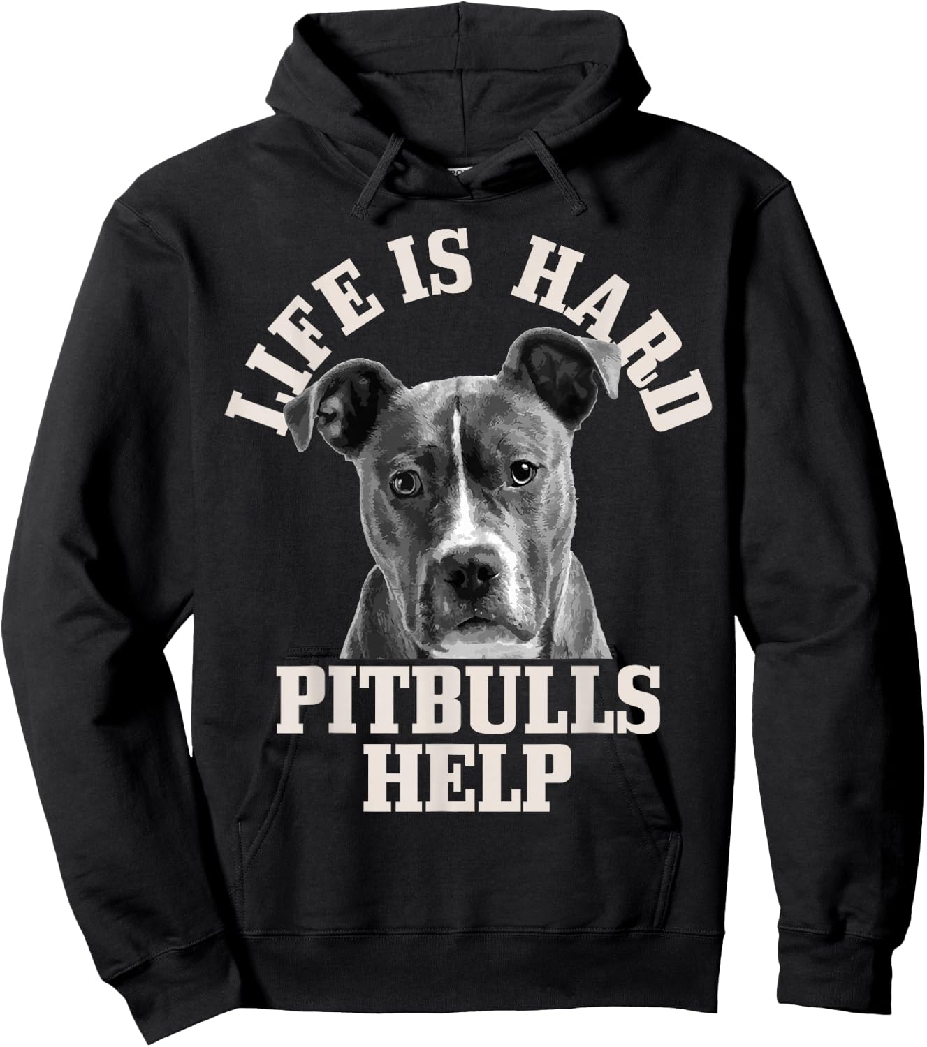 Pitbull Mom Dad Life Is Hard Pitbulls Help Cute Funny Dog Hoodie - Hoodie | Black