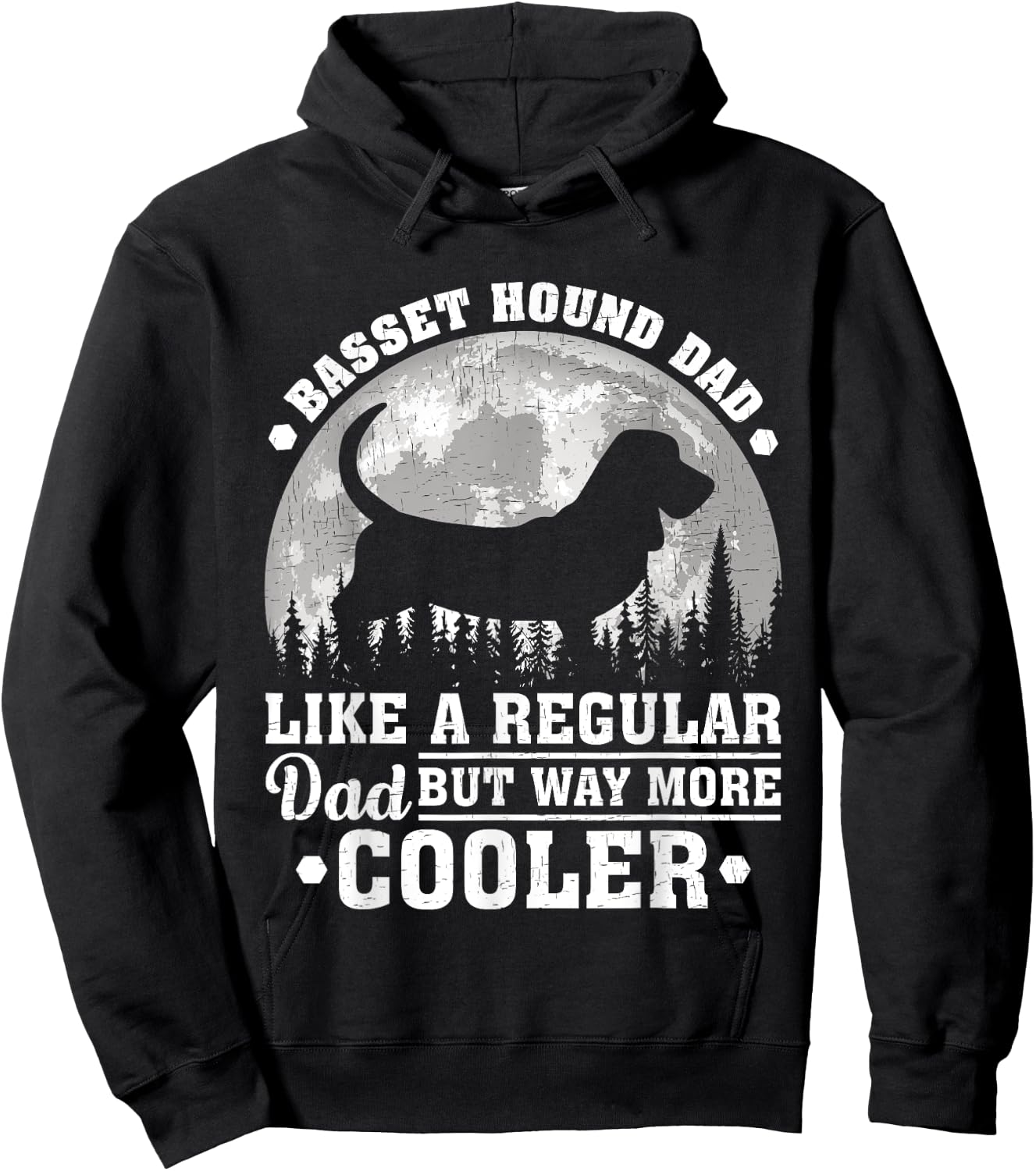 Basset Hound Dad Like A Regular Dad Funny Dog Father's Day Men Hoodie - Hoodie | Black