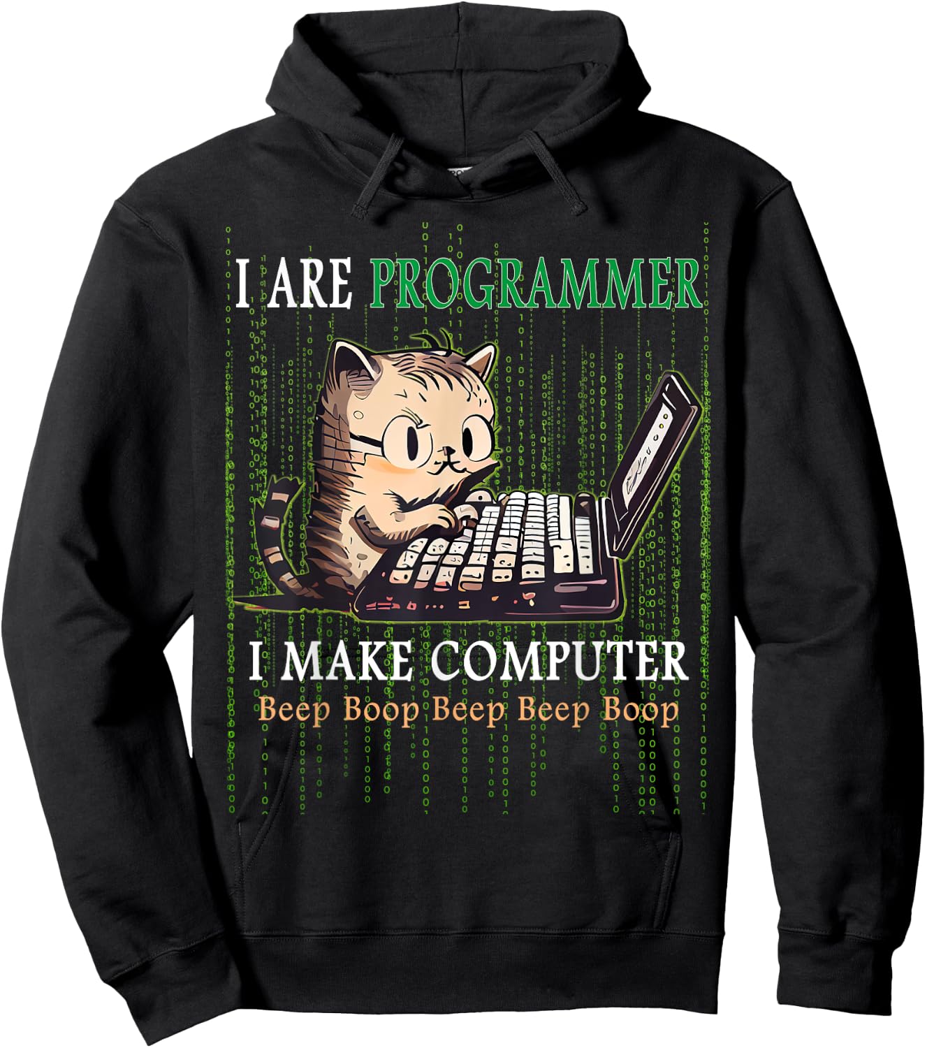 I Are Programmer I Make Computer Beep Boop Cat Lovers Hoodie - Hoodie | Black