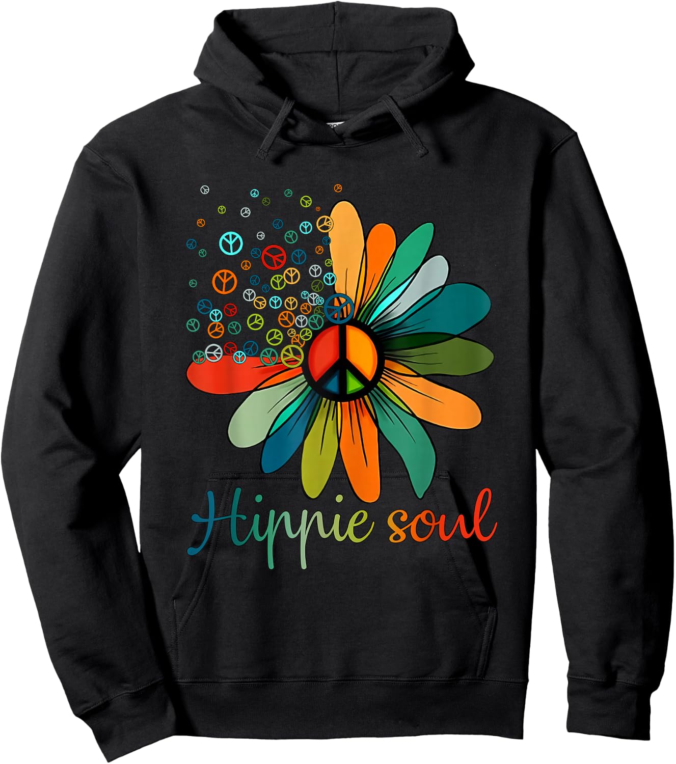 Daisy Peace Sign Hippie Soul Flower Lovers Gifts Hoodie - Hoodie | Black