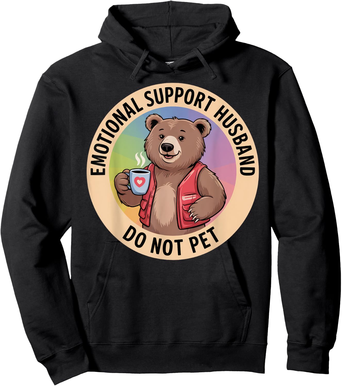Emotional Support Husband Do Not Pet Hoodie - Hoodie | Black