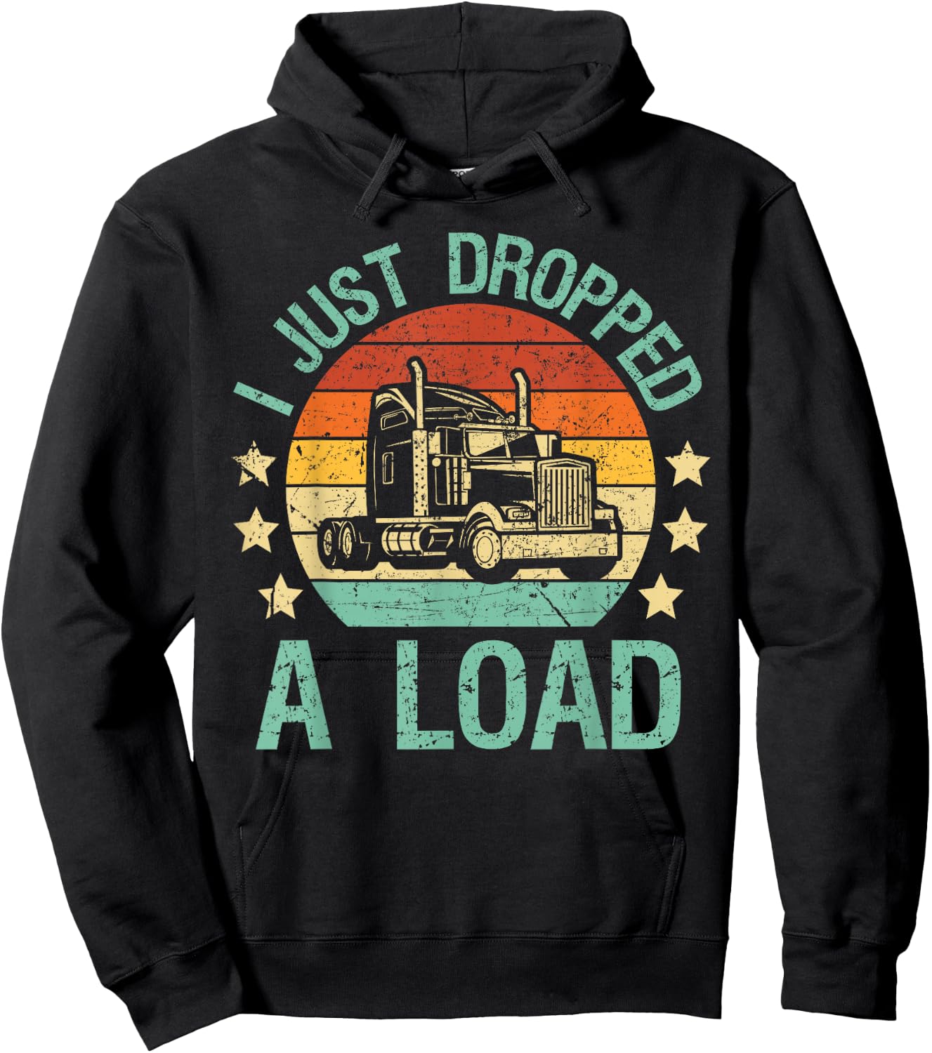 Truck driver I just dropped a load Truckdriver Retro Trucker Hoodie - Hoodie | Black
