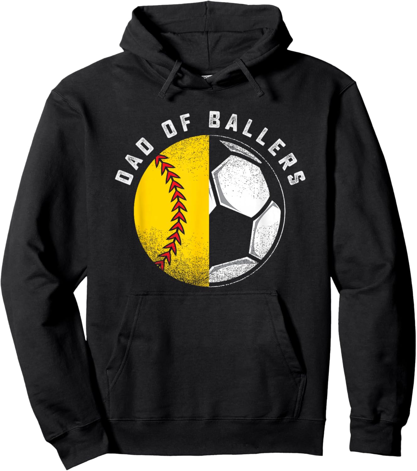 Dad of Ballers Father Son Softball Soccer Player Coach Gift Hoodie - Hoodie | Black