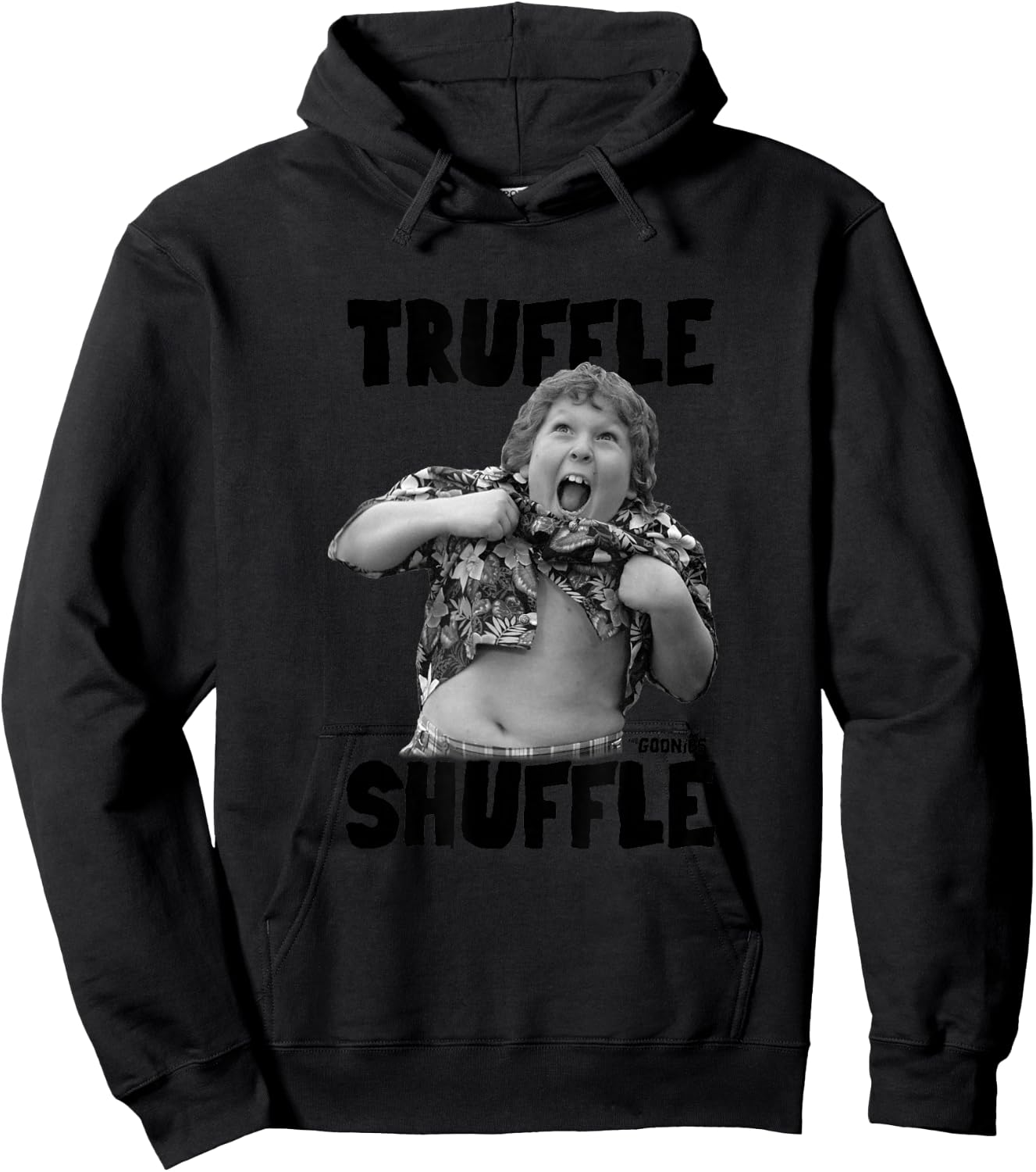 The Goonies Black and White Truffle Shuffle Photo Movie Hoodie - Hoodie | Black