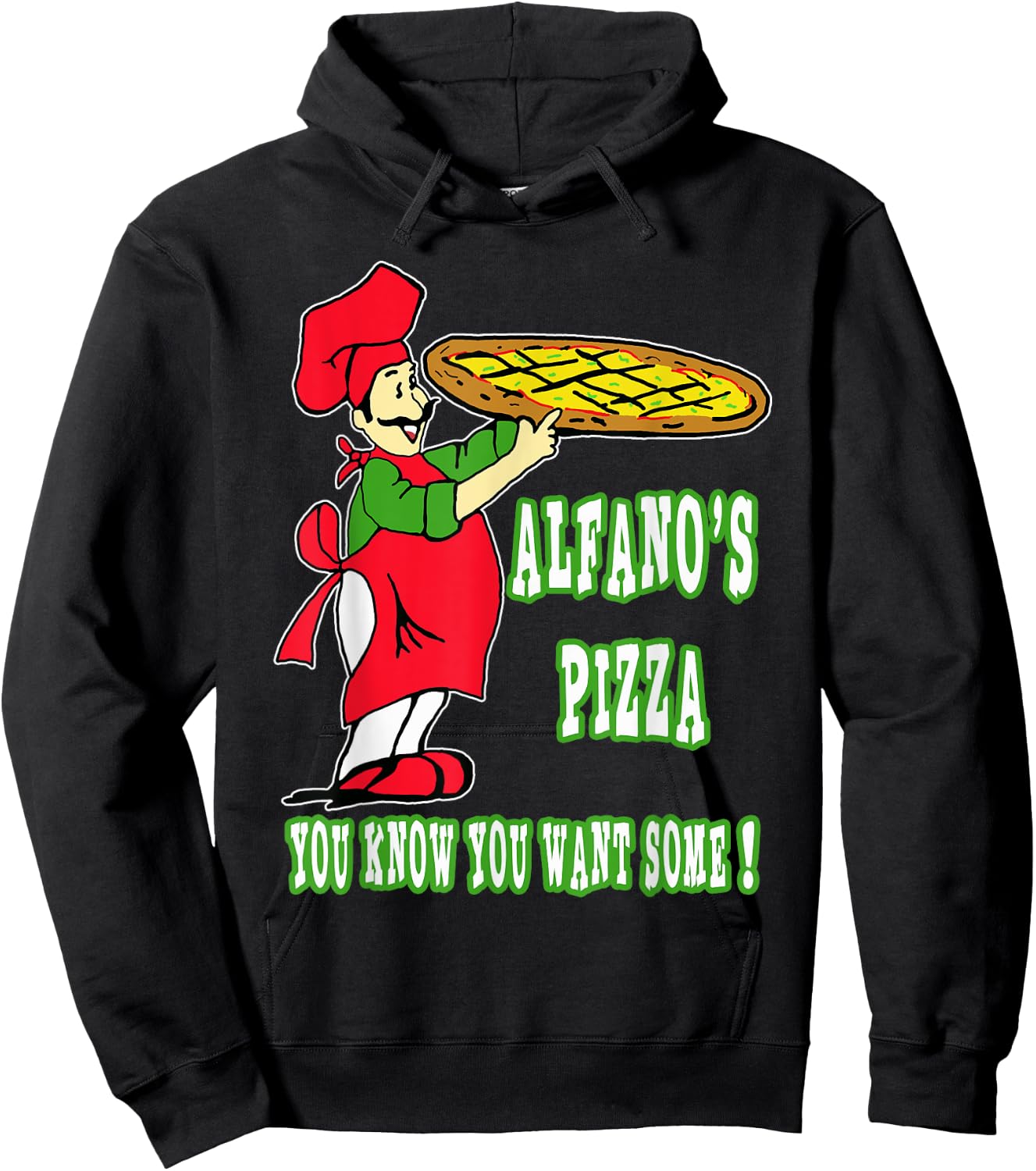 Alfano's Pizza "you Know You Want Some!" Hoodie - Hoodie | Black