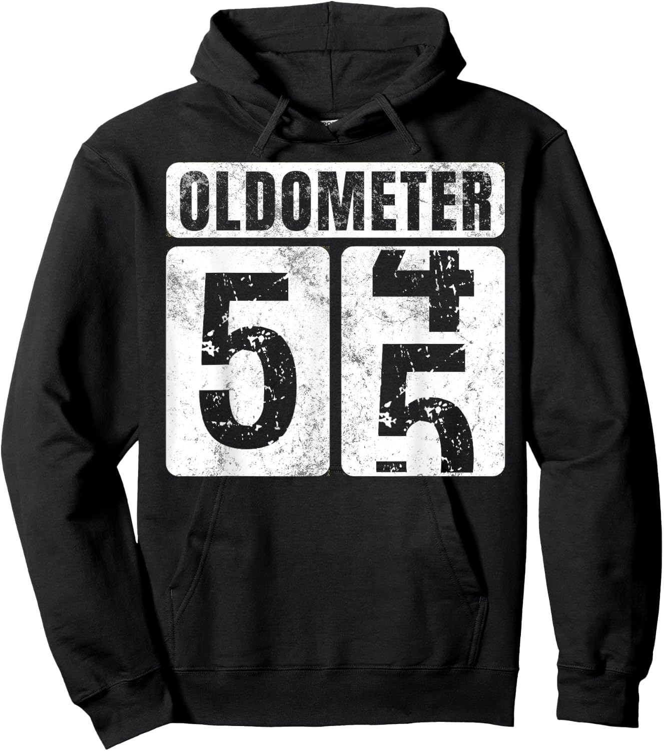 Oldometer 55 Shirt Vintage Funny 55th Birthday Gift Hoodie - Hoodie | Black