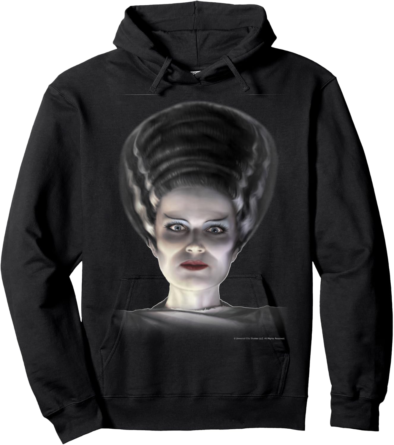 Universal Monsters Bride Of Frankenstein Big Face Hoodie - Hoodie | Black