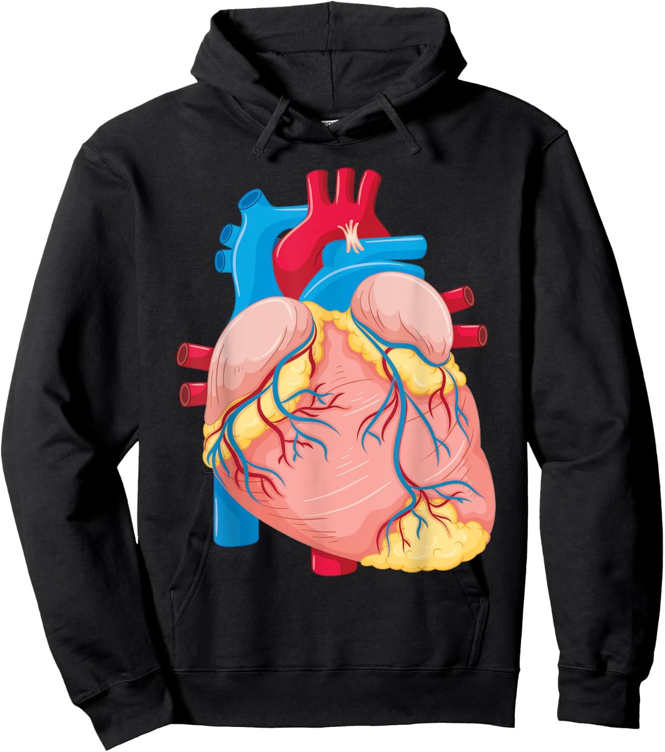 Human Anatomy Heart Cartoon Nurse Doctor Science Lover Gifts Hoodie - Hoodie | Black