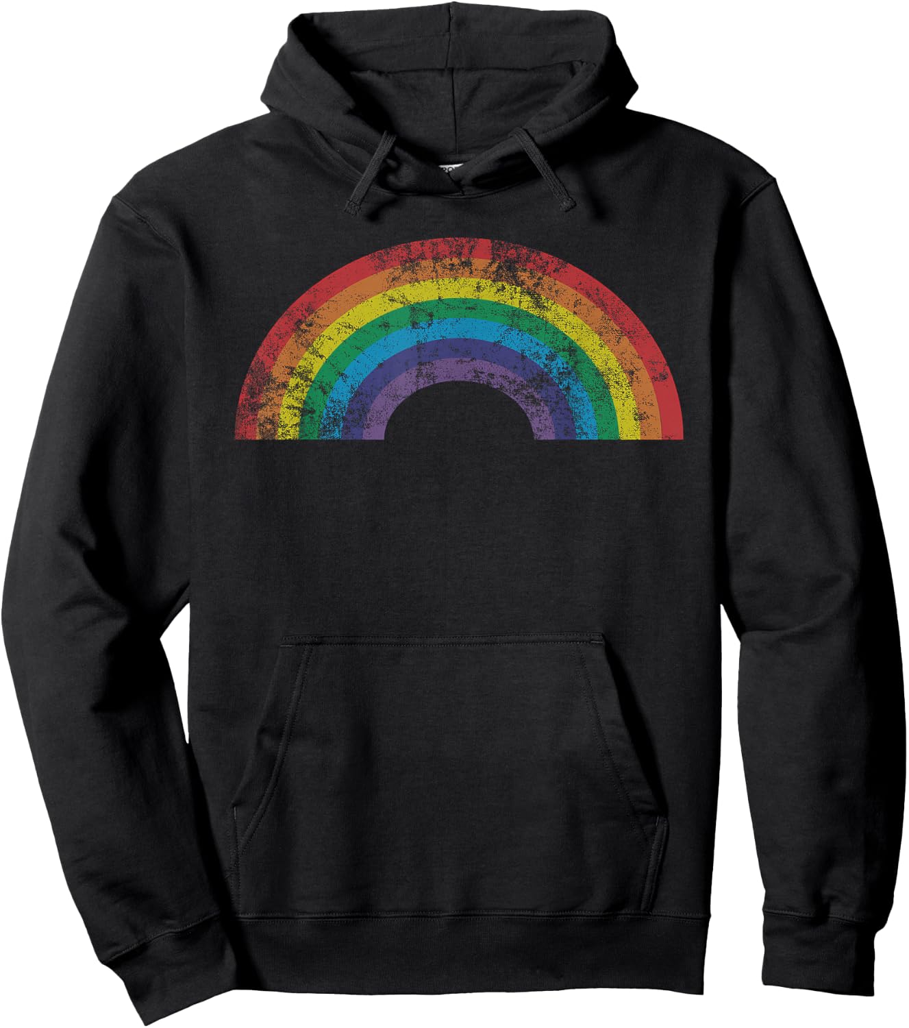 Rainbow Vintage 80's Retro Style Women Men Girls Gift Hoodie - Hoodie | Black