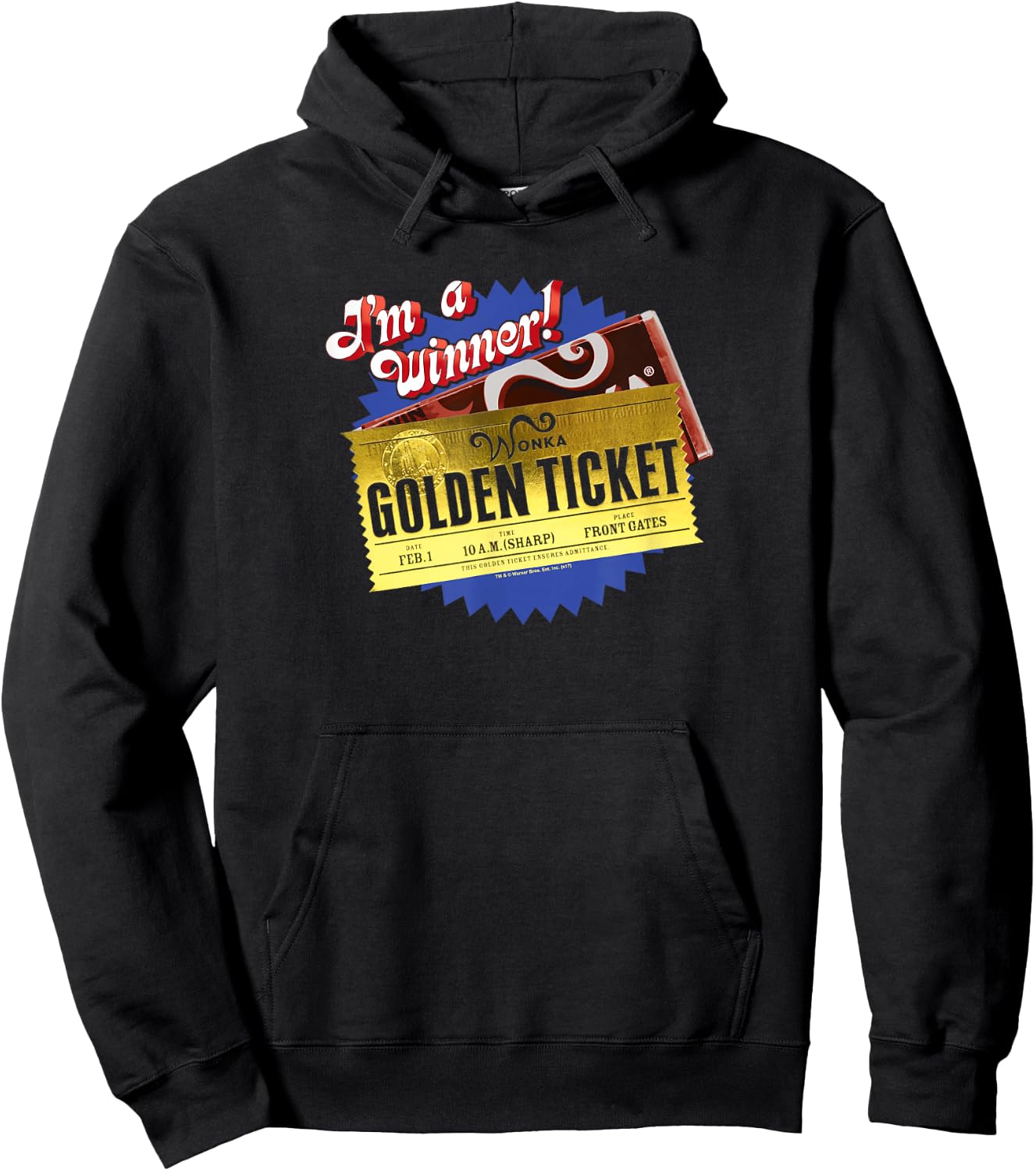 Charlie and The Chocolate Factory Golden Ticket Small Hoodie - Hoodie | Black