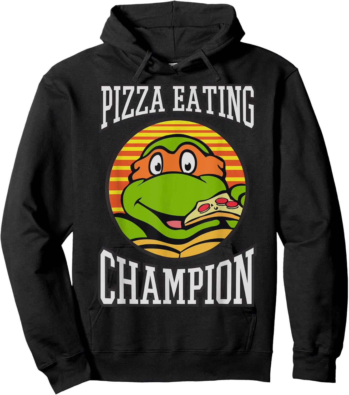 TMNT Michelangelo Pizza Eating Champion Hoodie - Hoodie | Black
