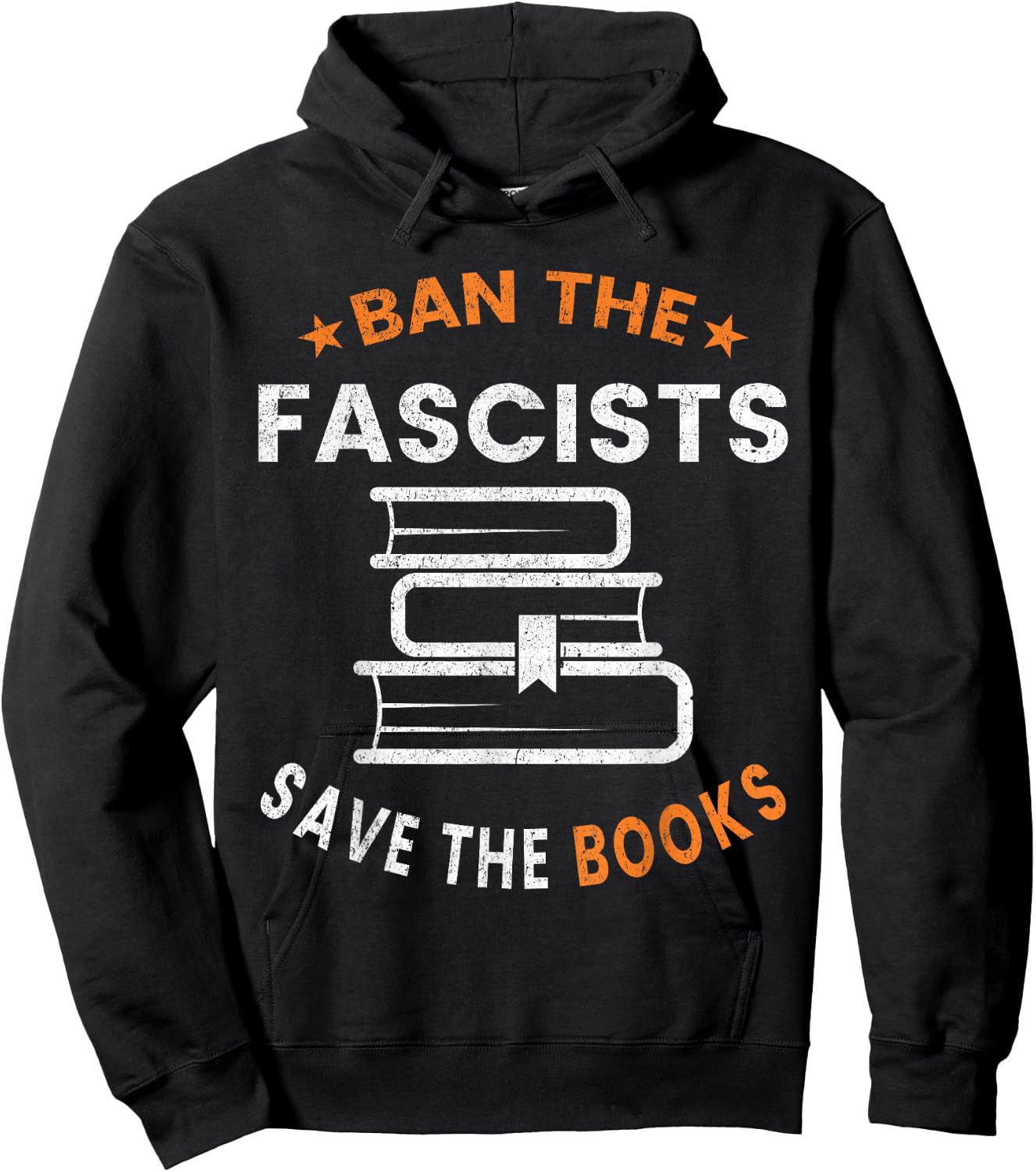 Ban The Fascists Save The Books Funny Book Lover Worm Nerd Hoodie - Hoodie | Black
