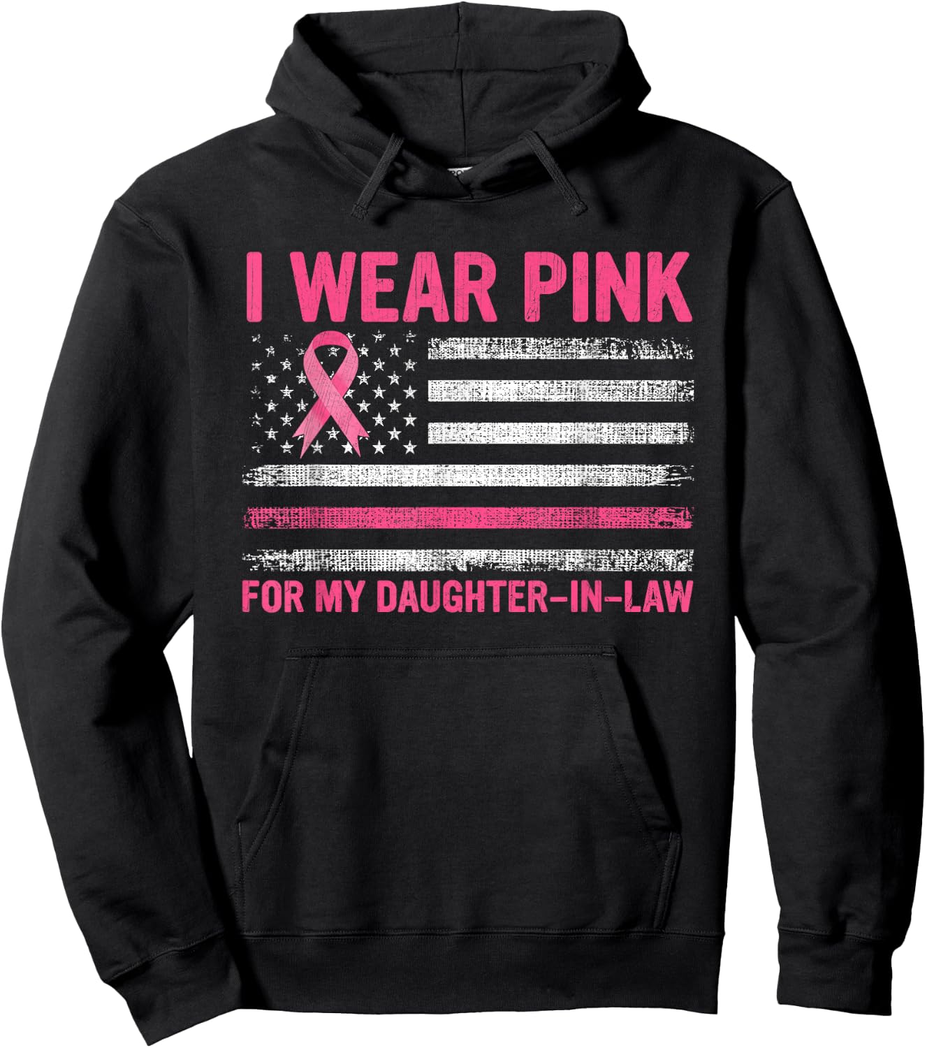 I Wear Pink For My Daughter-in-Law Breast Cancer Awareness Hoodie - Hoodie | Black