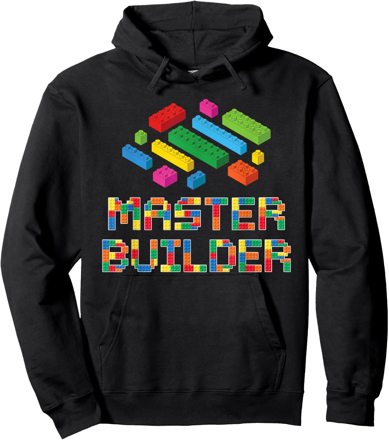 Master Builder Blocks Building Brick Builder Kids Funny Hoodie - Hoodie | Black