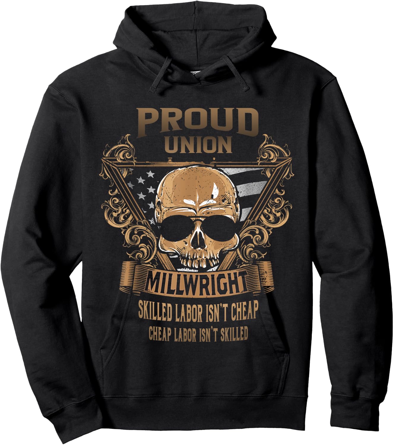 Union Millwright - Proud Union American Worker Hoodie - Hoodie | Black
