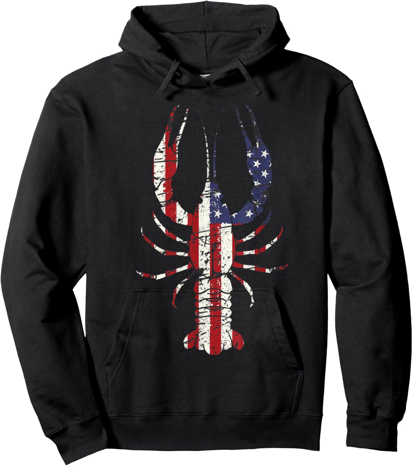Mardi Gras Shirt Fleur De Lis Crawfish Shirt American Flag Hoodie - Hoodie | Black