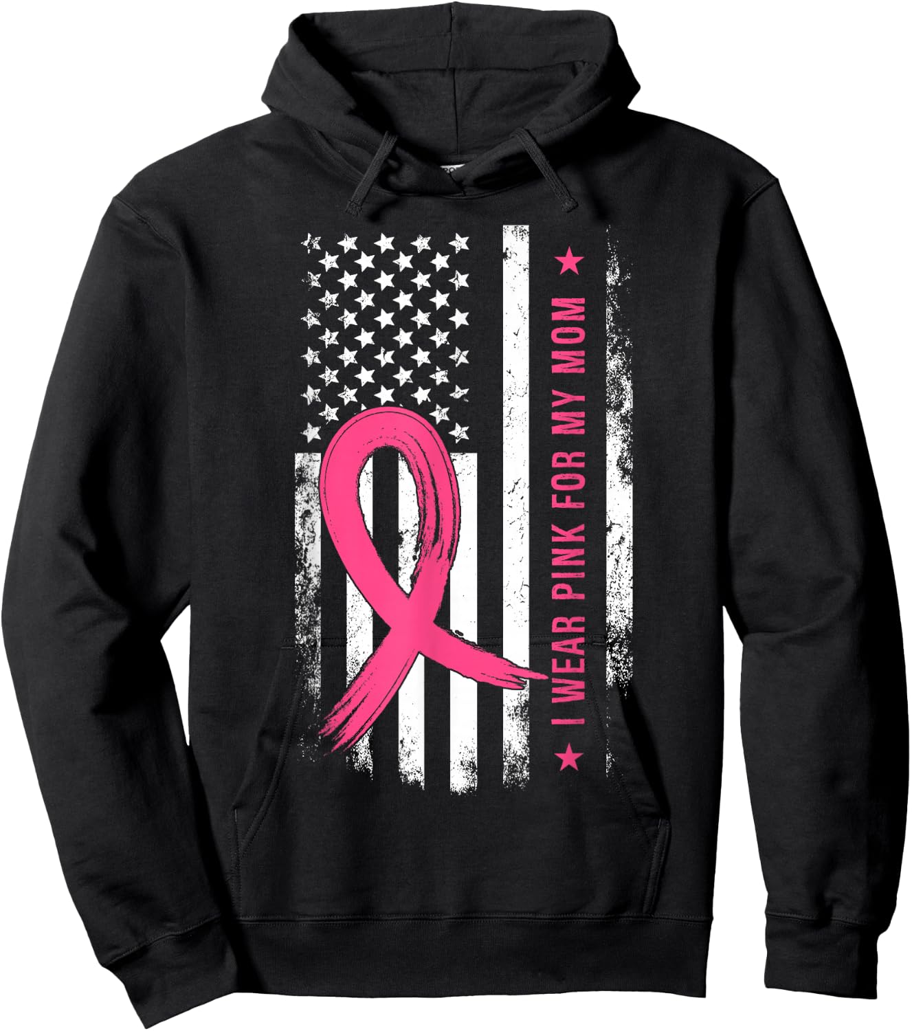 I Wear Pink For My Mom Hoodie - Hoodie | Black
