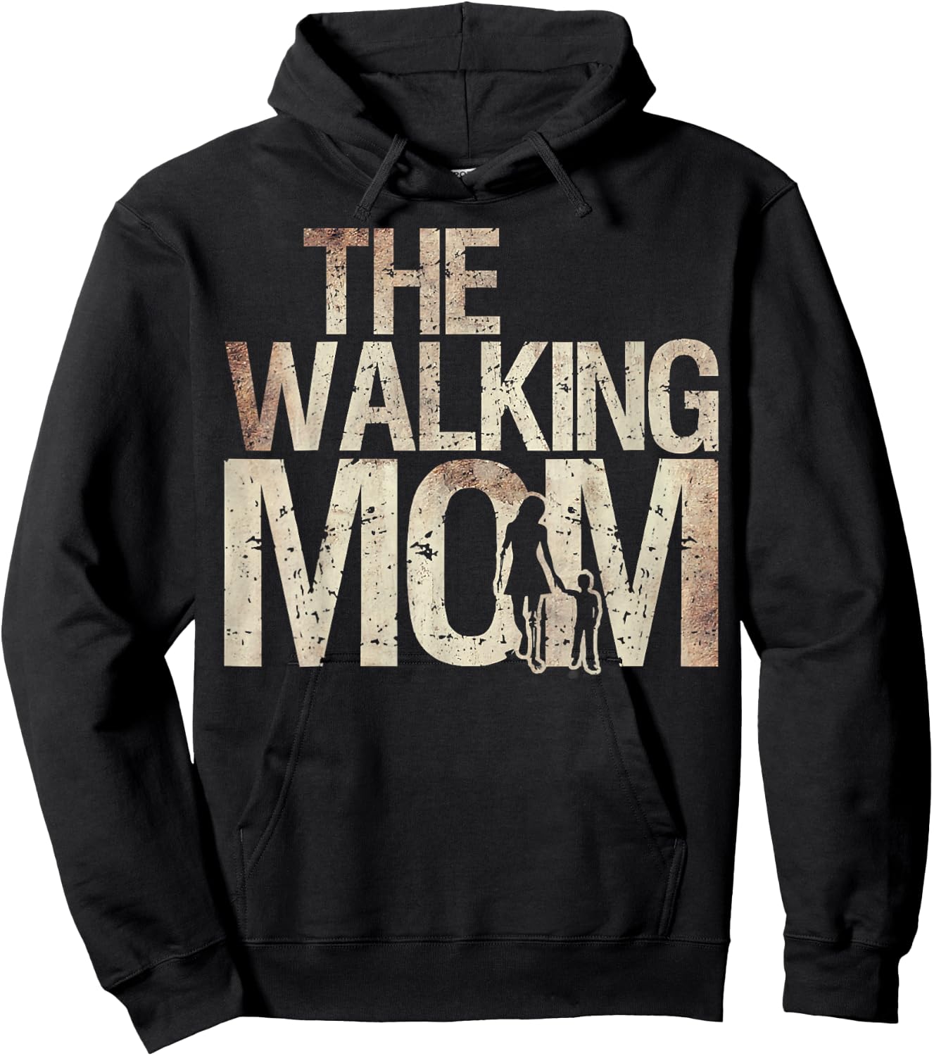 Walking Mom Zombie Woman And Kid Mother's Day Hoodie - Hoodie | Black