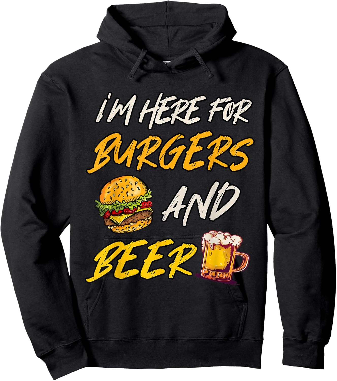 I'm Here For Burgers And Beer Hoodie - Hoodie | Black