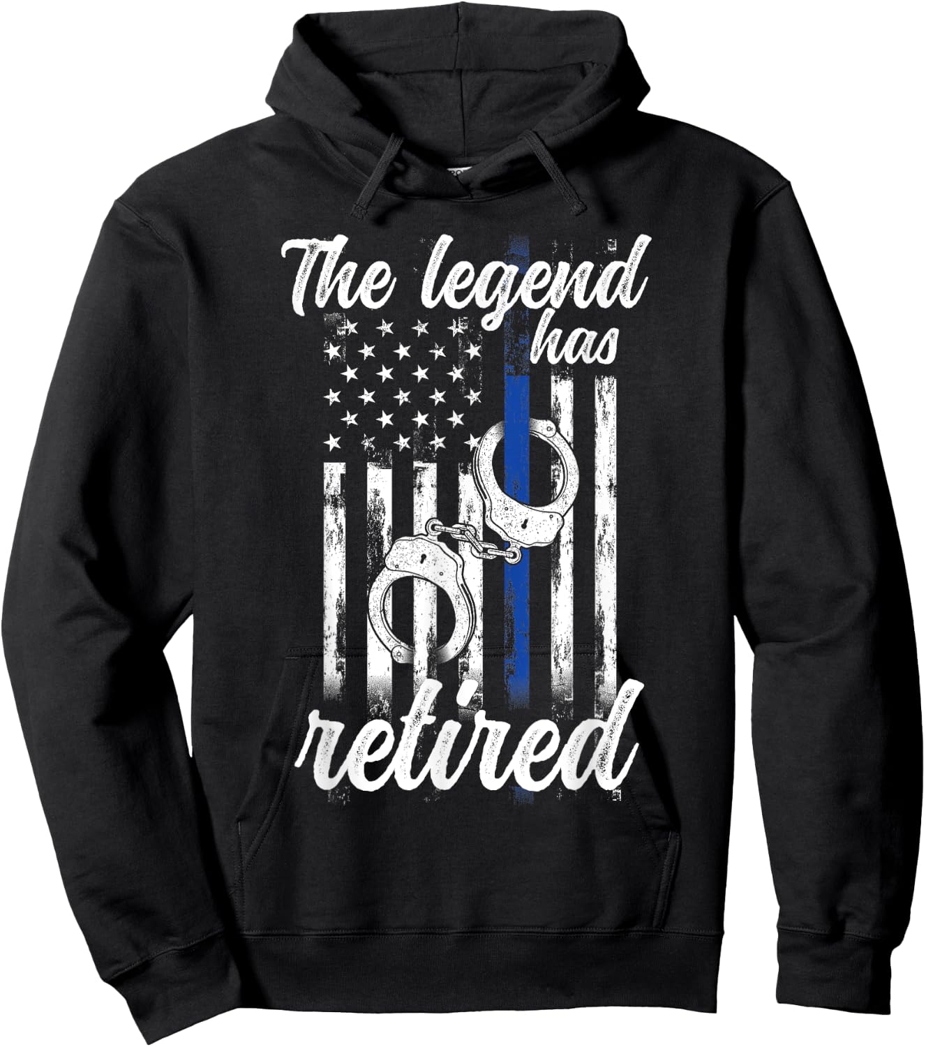 The Legend Has Retired Police Officer Retirement Vintage Hoodie - Hoodie | Black