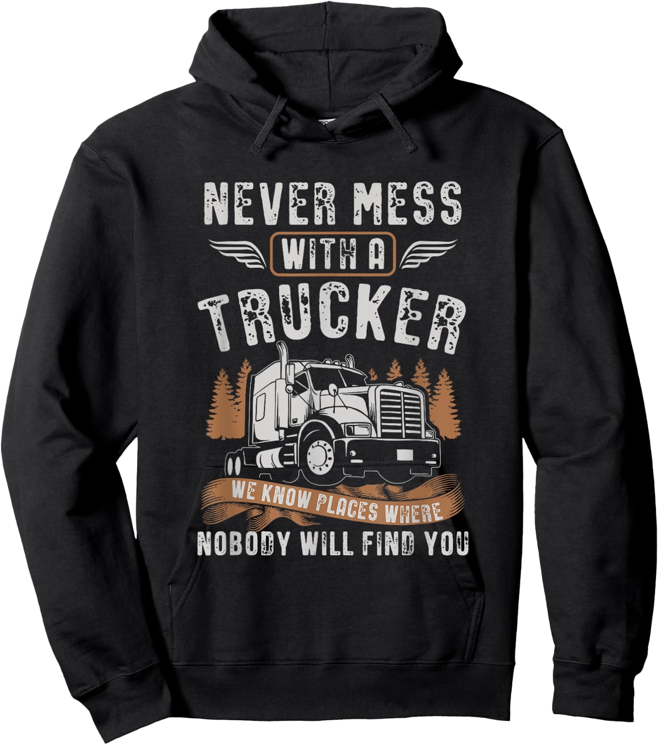 Vintage Trucker Shirt Truck Driving Gift Truck Lover Hoodie - Hoodie | Black