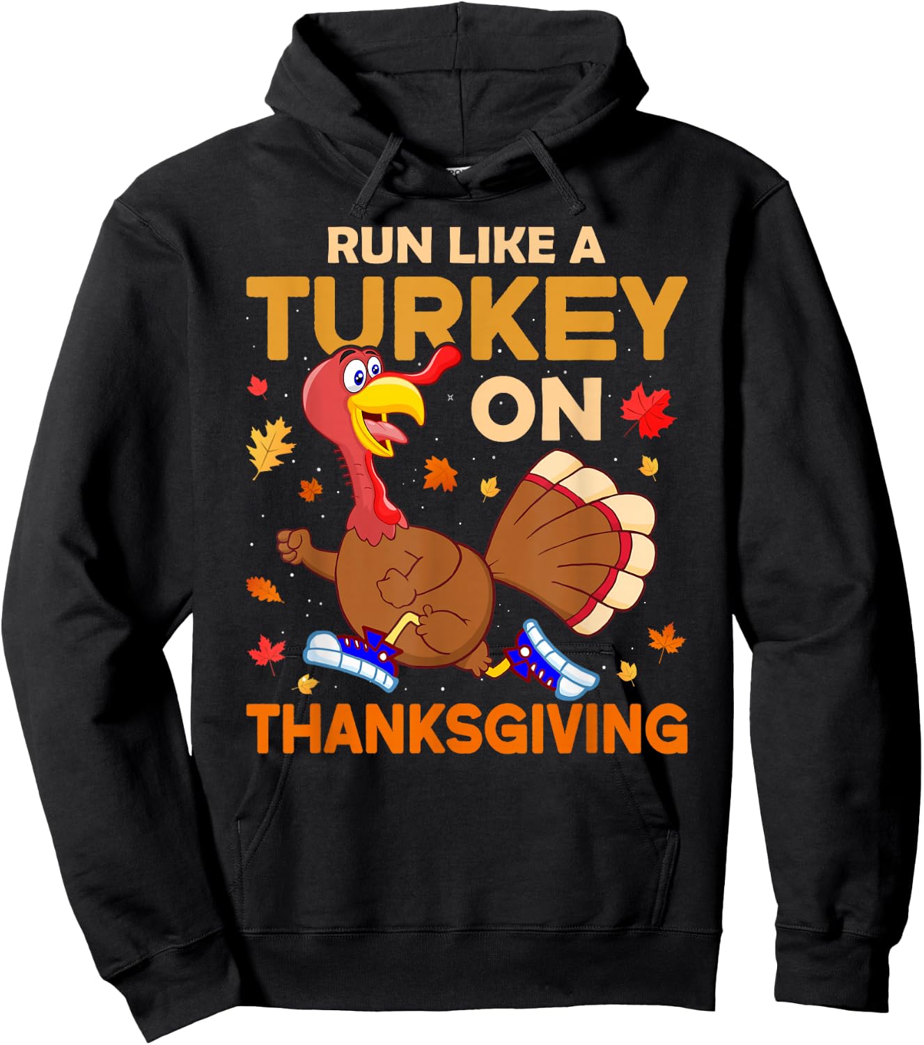 Funny Running Thanksgiving Turkey Runner Keep Fit Gym Lovers Hoodie - Hoodie | Black