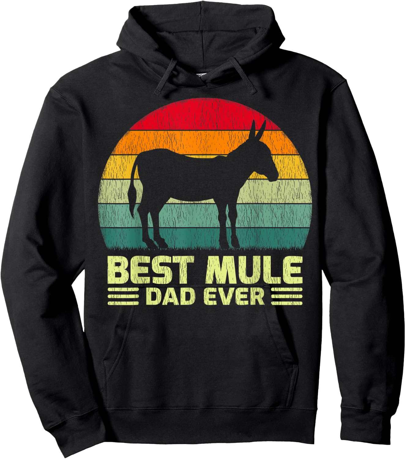 Funny Vintage Best Mule Dad Ever Father's Day Hoodie - Hoodie | Black